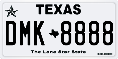 TX license plate DMK8888