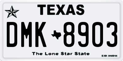 TX license plate DMK8903