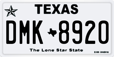 TX license plate DMK8920