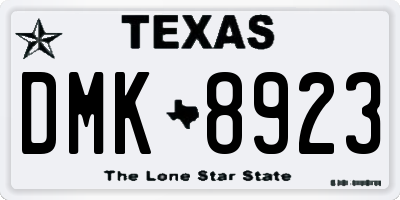 TX license plate DMK8923