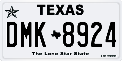 TX license plate DMK8924