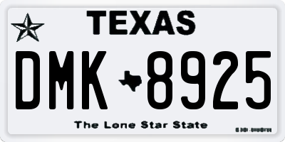 TX license plate DMK8925