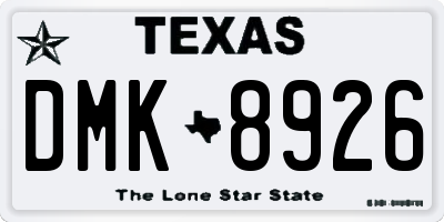 TX license plate DMK8926