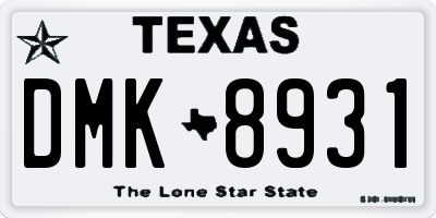 TX license plate DMK8931