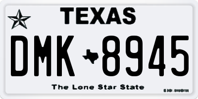 TX license plate DMK8945