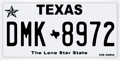 TX license plate DMK8972