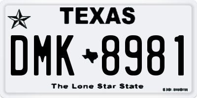 TX license plate DMK8981