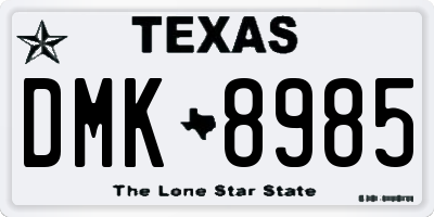 TX license plate DMK8985