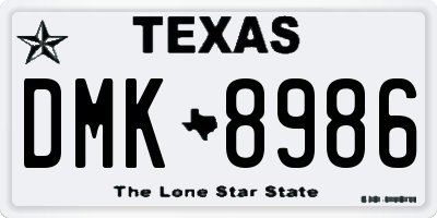 TX license plate DMK8986