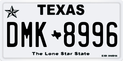 TX license plate DMK8996