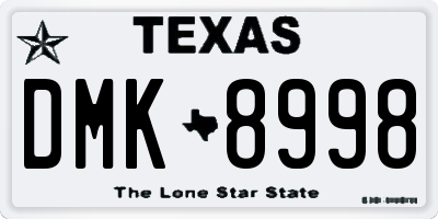 TX license plate DMK8998