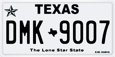 TX license plate DMK9007