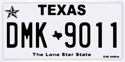 TX license plate DMK9011