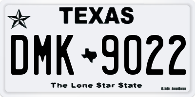 TX license plate DMK9022