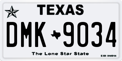 TX license plate DMK9034