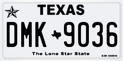 TX license plate DMK9036