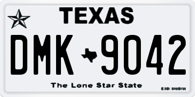 TX license plate DMK9042