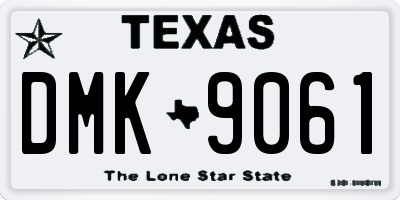 TX license plate DMK9061
