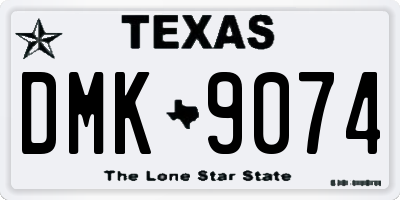 TX license plate DMK9074