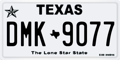 TX license plate DMK9077