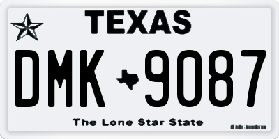 TX license plate DMK9087