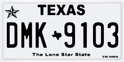 TX license plate DMK9103