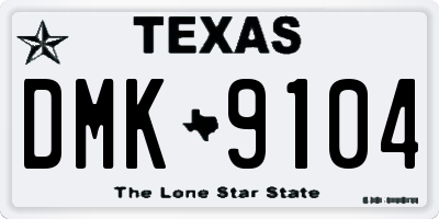 TX license plate DMK9104