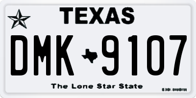 TX license plate DMK9107