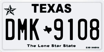 TX license plate DMK9108