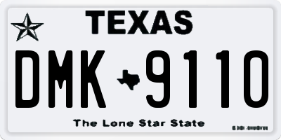 TX license plate DMK9110