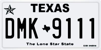 TX license plate DMK9111