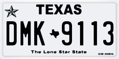 TX license plate DMK9113