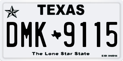 TX license plate DMK9115