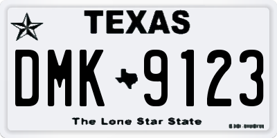 TX license plate DMK9123