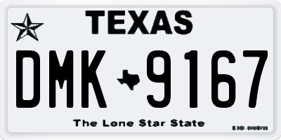 TX license plate DMK9167