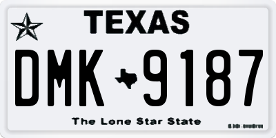 TX license plate DMK9187