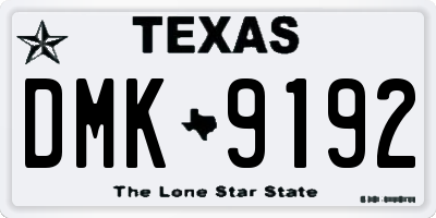 TX license plate DMK9192