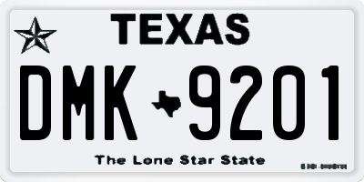 TX license plate DMK9201
