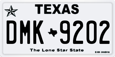 TX license plate DMK9202