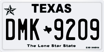 TX license plate DMK9209