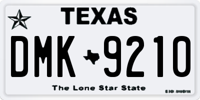 TX license plate DMK9210
