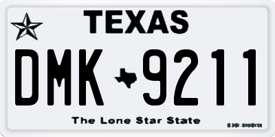 TX license plate DMK9211