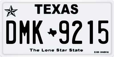 TX license plate DMK9215