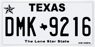 TX license plate DMK9216
