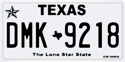TX license plate DMK9218