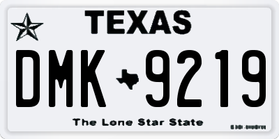 TX license plate DMK9219