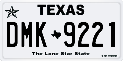 TX license plate DMK9221