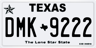 TX license plate DMK9222