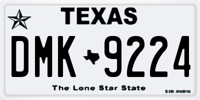 TX license plate DMK9224
