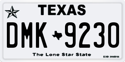 TX license plate DMK9230